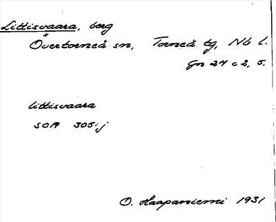 Bild på arkivkortet för arkivposten Littisvaara