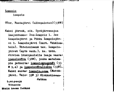 Bild på arkivkortet för arkivposten Lompolo