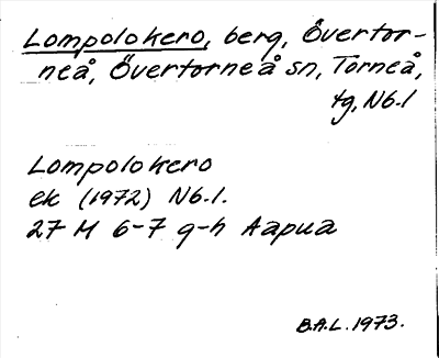 Bild på arkivkortet för arkivposten Lompolokero