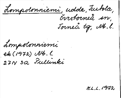Bild på arkivkortet för arkivposten Lompolonniemi