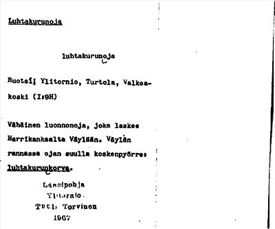Bild på arkivkortet för arkivposten Luhtakurunoja