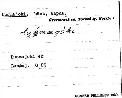 Bild på arkivkortet för arkivposten Luomajoki