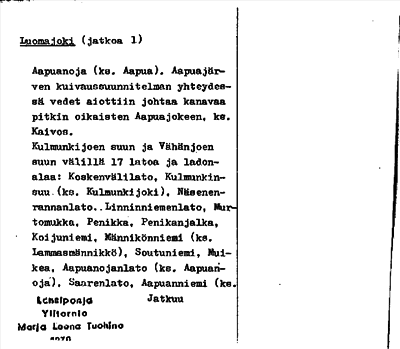 Bild på arkivkortet för arkivposten Luomajoki