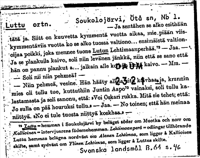 Bild på arkivkortet för arkivposten Luttu