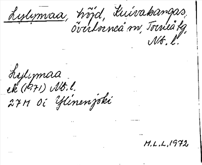 Bild på arkivkortet för arkivposten Lylymaa