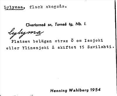 Bild på arkivkortet för arkivposten Lylymaa