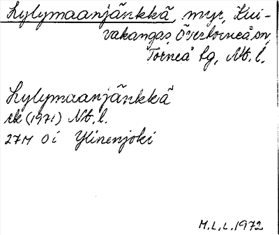 Bild på arkivkortet för arkivposten Lylymaanjänkkä