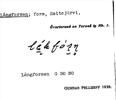 Bild på arkivkortet för arkivposten Långforsen