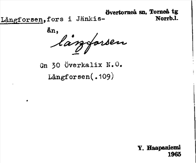 Bild på arkivkortet för arkivposten Långforsen