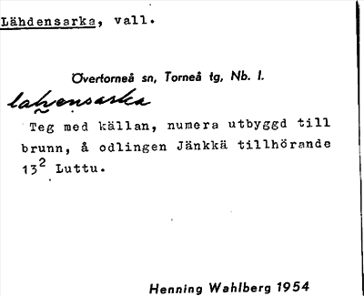 Bild på arkivkortet för arkivposten Lähdensarka