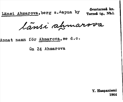 Bild på arkivkortet för arkivposten Länsi Ahmarova