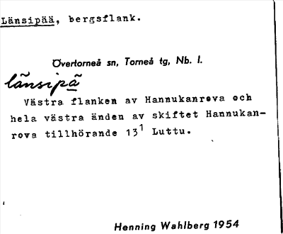 Bild på arkivkortet för arkivposten Länsipää