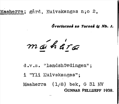 Bild på arkivkortet för arkivposten Maaherra