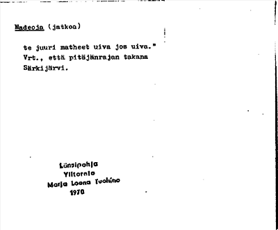 Bild på arkivkortet för arkivposten Madeoja