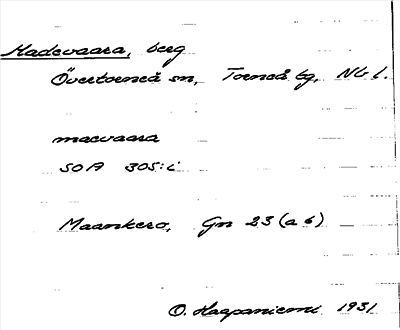 Bild på arkivkortet för arkivposten Madevaara