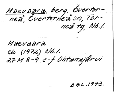 Bild på arkivkortet för arkivposten Maevaara