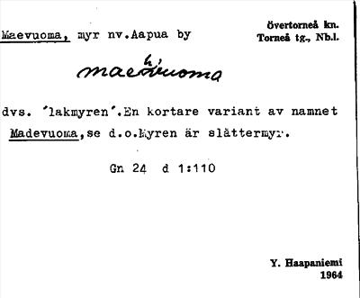 Bild på arkivkortet för arkivposten Maevuoma