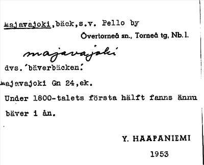 Bild på arkivkortet för arkivposten Majavajoki