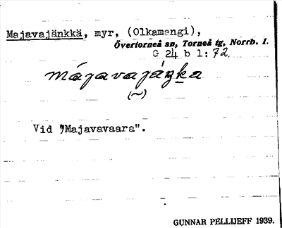 Bild på arkivkortet för arkivposten Majavajänkkä