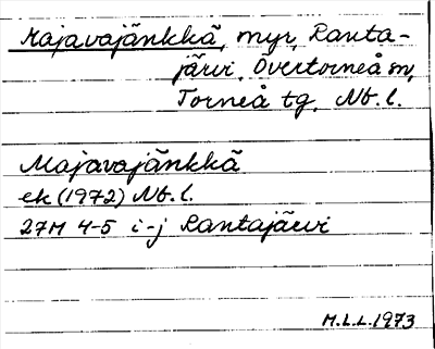 Bild på arkivkortet för arkivposten Majavajänkkä