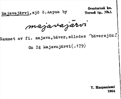 Bild på arkivkortet för arkivposten Majavajärvi