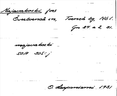 Bild på arkivkortet för arkivposten Majavakoski