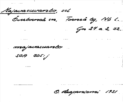 Bild på arkivkortet för arkivposten Majavasuvanto
