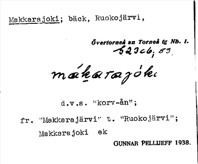 Bild på arkivkortet för arkivposten Makkarajoki