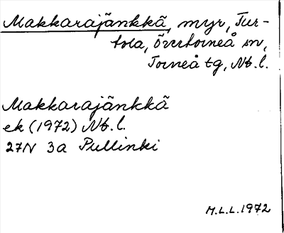 Bild på arkivkortet för arkivposten Makkarajänkkä