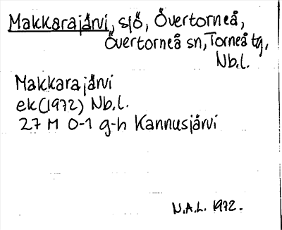 Bild på arkivkortet för arkivposten Makkarajärvi