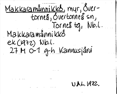 Bild på arkivkortet för arkivposten Makkaramännikkö