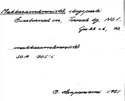 Bild på arkivkortet för arkivposten Makkaramännistö