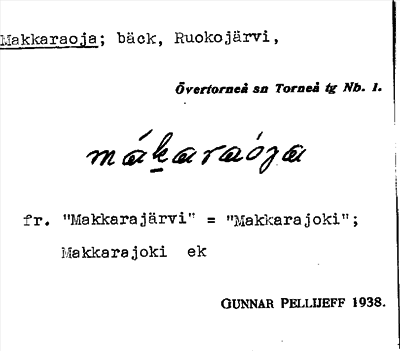 Bild på arkivkortet för arkivposten Makkaraoja