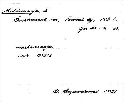 Bild på arkivkortet för arkivposten Makkaraoja