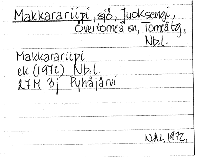 Bild på arkivkortet för arkivposten Makkarariipi