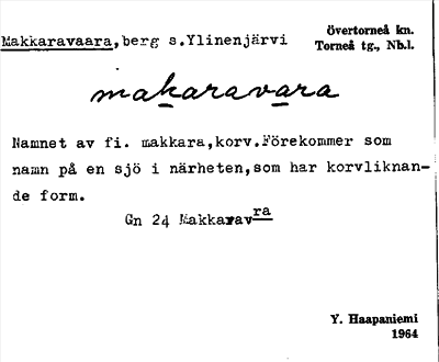 Bild på arkivkortet för arkivposten Makkaravaara