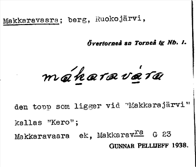 Bild på arkivkortet för arkivposten Makkaravaara