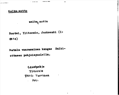 Bild på arkivkortet för arkivposten Malka-autto