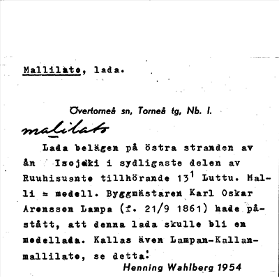 Bild på arkivkortet för arkivposten Mallilato