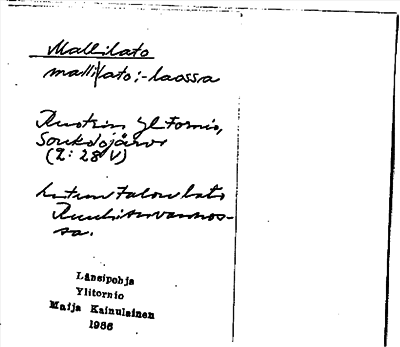 Bild på arkivkortet för arkivposten Mallilato