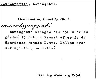 Bild på arkivkortet för arkivposten Mandanpirtti