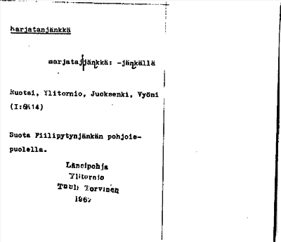 Bild på arkivkortet för arkivposten Marjatanjänkkä