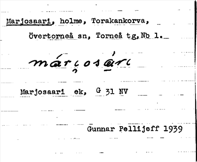 Bild på arkivkortet för arkivposten Marjosaari