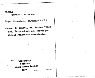 Bild på arkivkortet för arkivposten Markus