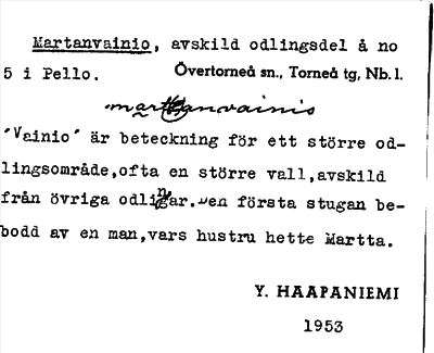 Bild på arkivkortet för arkivposten Martanvainio