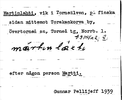 Bild på arkivkortet för arkivposten Martinlahti