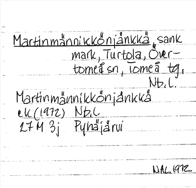 Bild på arkivkortet för arkivposten Martinmännikkönjänkkä