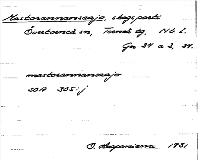 Bild på arkivkortet för arkivposten Mastorannansaajo