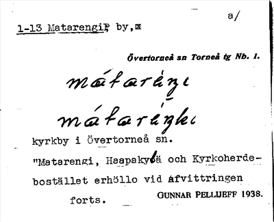Bild på arkivkortet för arkivposten Matarengip