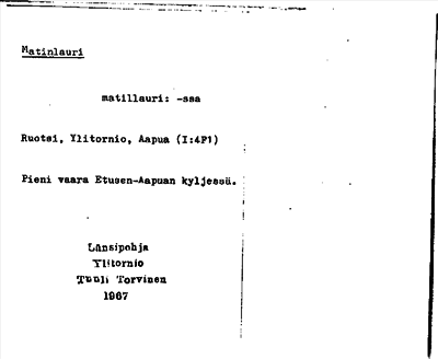 Bild på arkivkortet för arkivposten Matinlauri
